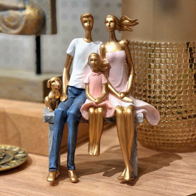 Escultura Família Filha e Cachorrinho